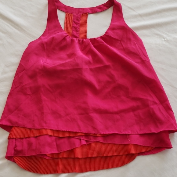 Layered pink and orange tank top. - Picture 6 of 7